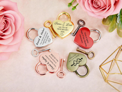 Custom Engraved Heart Shaped Wedding Love Lock