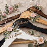 Personalized Wooden Wedding Hanger Bride Hanger Bridesmaid gifts Custom Name Hanger Maid of Honor gift Wedding Dress Hanger