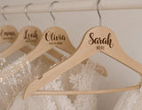 Personalized Wooden Wedding Hanger Bride Hanger Bridesmaid gifts Custom Name Hanger Maid of Honor gift Wedding Dress Hanger