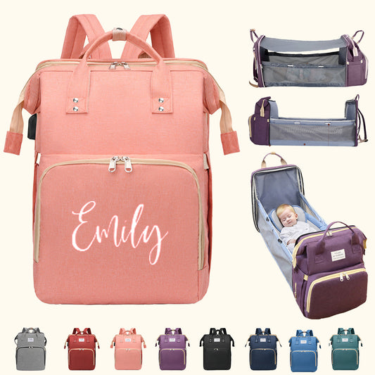 Personalized 3 in 1 Diaper Bag Backpack with Changing Station  Multifunctional Large Baby Diaper Bags for Boys & Girls Portable Custom Lightweight Changing Bag Newborn Baby Essential Gifts