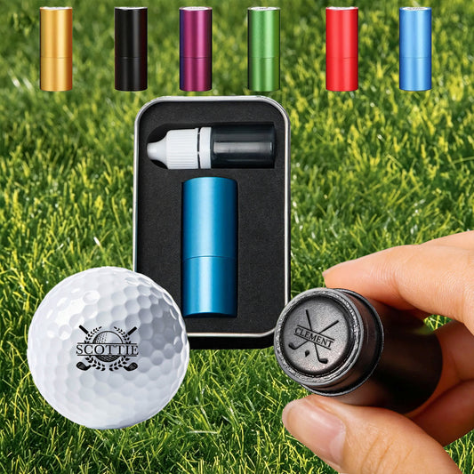 Sello Personalizado Grande para Pelotas de Golf – Logo de 20 mm con Estuche Metálico Nombre o Logo Personalizado Marcado Reutilizable de Pelotas de Golf Accesorios de Golf para Hombre Regalos para Amantes del Golf Golfistas Papá Esposo