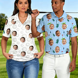 Polo de golf personalizado | Cara personalizada en la camisa | Polo de secado rápido con estampado divertido | Ropa de golf unisex | Regalos para entusiastas del golf | Golfista | Papá | Abuelo Marido Novio Familia Amigos