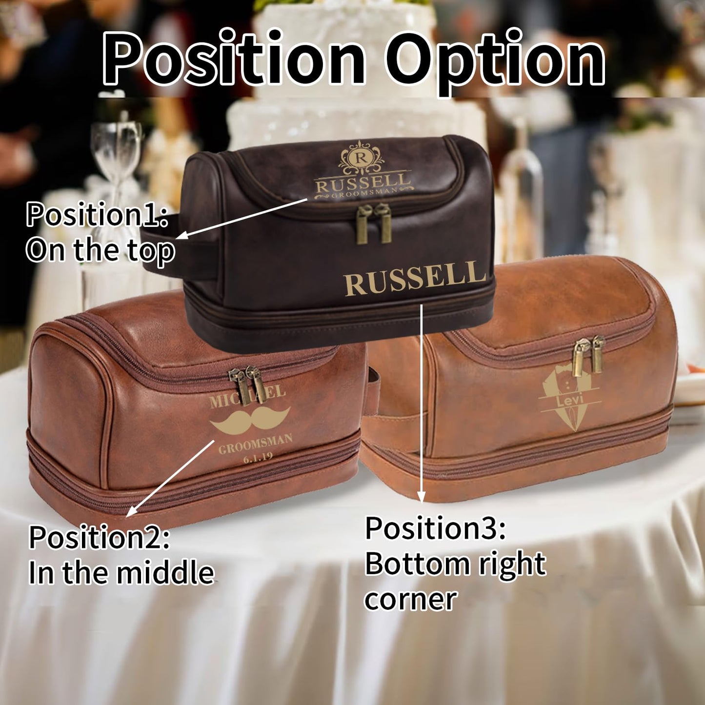 Personalized Leather Toiletry Bag for Men