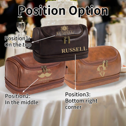 Personalized Leather Toiletry Bag for Men