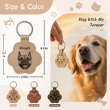 Personalized Pet Memorial Gifts for Dogs - Custom Name Paw-Shaped Leather Keychain Refillable Keepsake for Bag or Key