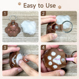 Personalized Pet Memorial Gifts for Dogs - Custom Name Paw-Shaped Leather Keychain Refillable Keepsake for Bag or Key