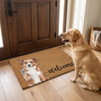 Welcome Pet Portrait Watercolor Art Welcome Mat - Personalized Doormat