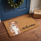 Welcome Pet Portrait Watercolor Art Welcome Mat - Personalized Doormat