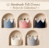 Hand Embroidered Linen Crown for Kids | Personalized Name Crown | Custom First Birthday Keepsake Gift