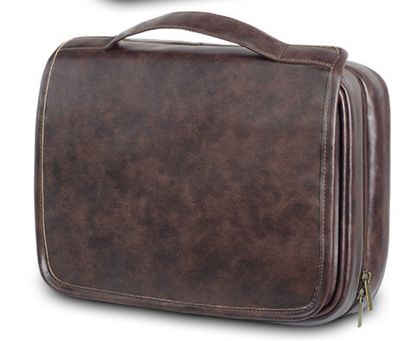 3-in-1 Large Personalized PU Leather Toiletry Bag For Men