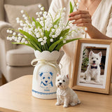 Personalized Glaze Style Pet Photo Ceramic Vase with Name Anniversary Birthday Gift for Pet Lover Owner