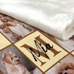 Personalisierte mehrfarbige 6 Hund Katze Fotos weiche Decke mit Pfotenmuster Namen Initiale Geburtstag Geschenk für Tierliebhaber Haustierbesitzer