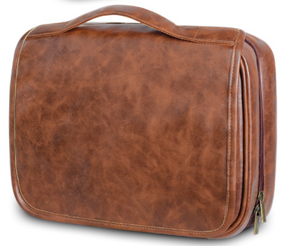 3-in-1 Large Personalized PU Leather Toiletry Bag For Men